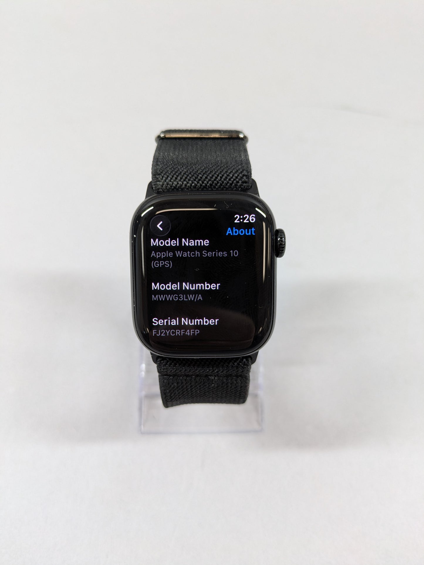 GPS Only Apple Watch Series 10 42MM Black Aluminum Black Trail Loop MWWG3LW/A