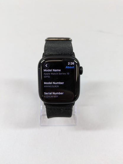 GPS Only Apple Watch Series 10 42MM Black Aluminum Black Trail Loop MWWG3LW/A
